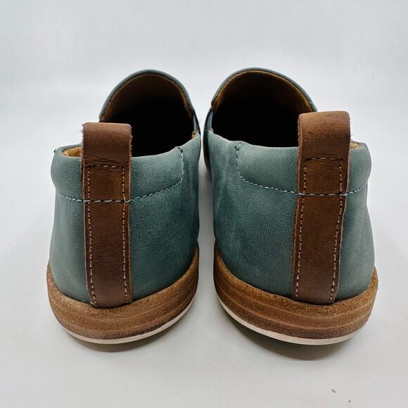 WMNS Kork-Ease Leather Upper Slide-On Shoes "Peyton" Loafer 10M Turquoise CC0E21 - Picture 5 of 10